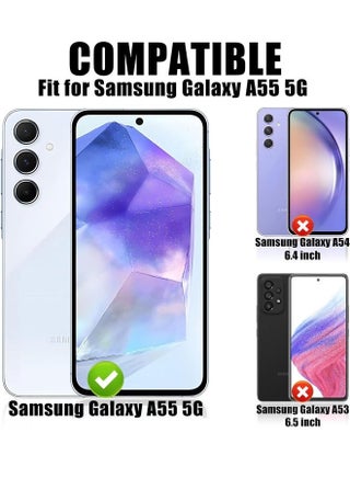 واقي شاشة للخصوصية Samsung Galaxy A55/A35 مع واقي عدسة الكاميرا، ودعم فتح بصمة الإصبع، حساس للمس، واقي شاشة مضاد للخدش بقوة 9H خالٍ من الفقاعات لهاتف Samsung A55/A35 5G (2+2 حزمة) - view 2