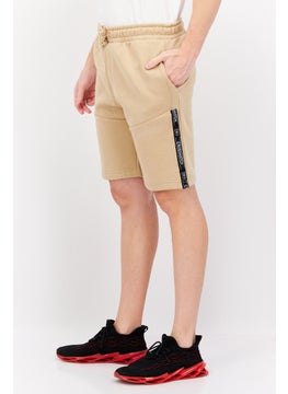 CROSSHATCH Men Drawstring Brand Logo Basic Short, Beige  - Image 2