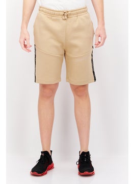 CROSSHATCH Men Drawstring Brand Logo Basic Short, Beige  - Image 1