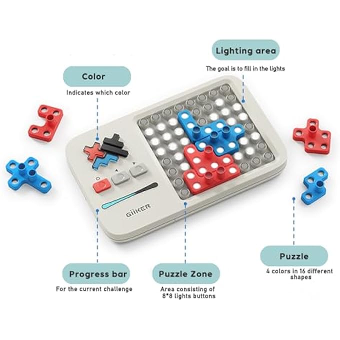 SUPER BLOCKS PATTERN MATCHING PUZZLE GAMES,OVER 1000+ CHALLENGES BRAIN TEASER STEM TOYS FOR KIDS & TEENS TRAVEL TOY, FAMILY DAY BRAIN GAME TOY, SUITABLE FOR HOLIDAY&BIRTHDAY GIFTS - Image 2