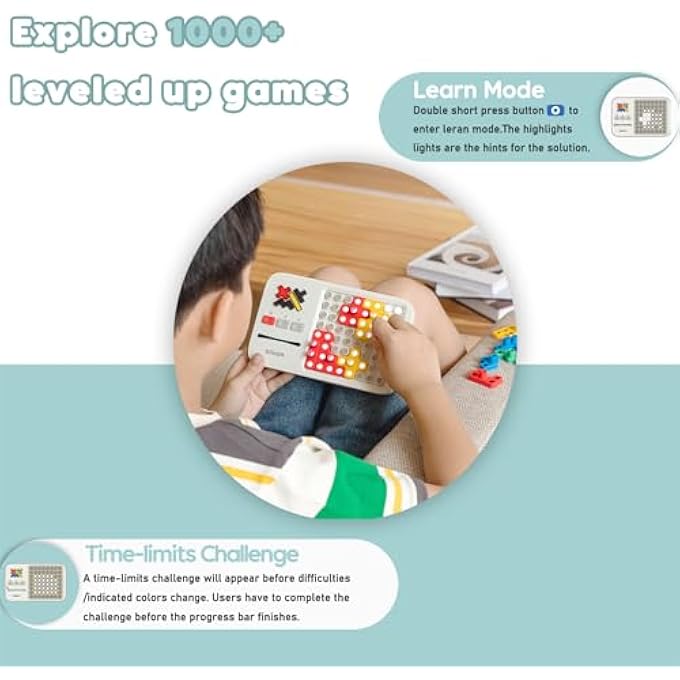 SUPER BLOCKS PATTERN MATCHING PUZZLE GAMES,OVER 1000+ CHALLENGES BRAIN TEASER STEM TOYS FOR KIDS & TEENS TRAVEL TOY, FAMILY DAY BRAIN GAME TOY, SUITABLE FOR HOLIDAY&BIRTHDAY GIFTS - Image 4