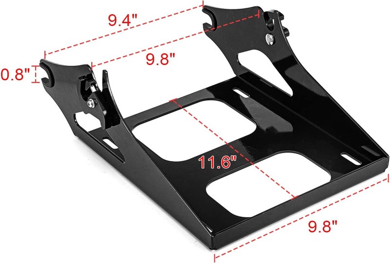 MoFun Detachable Tour Pack Mounting Rack Trunk Mount Compatible with Harley Touring Road King Electra Glide Road Glide Street Glide 2014-2024 Gloss Black - Image 2