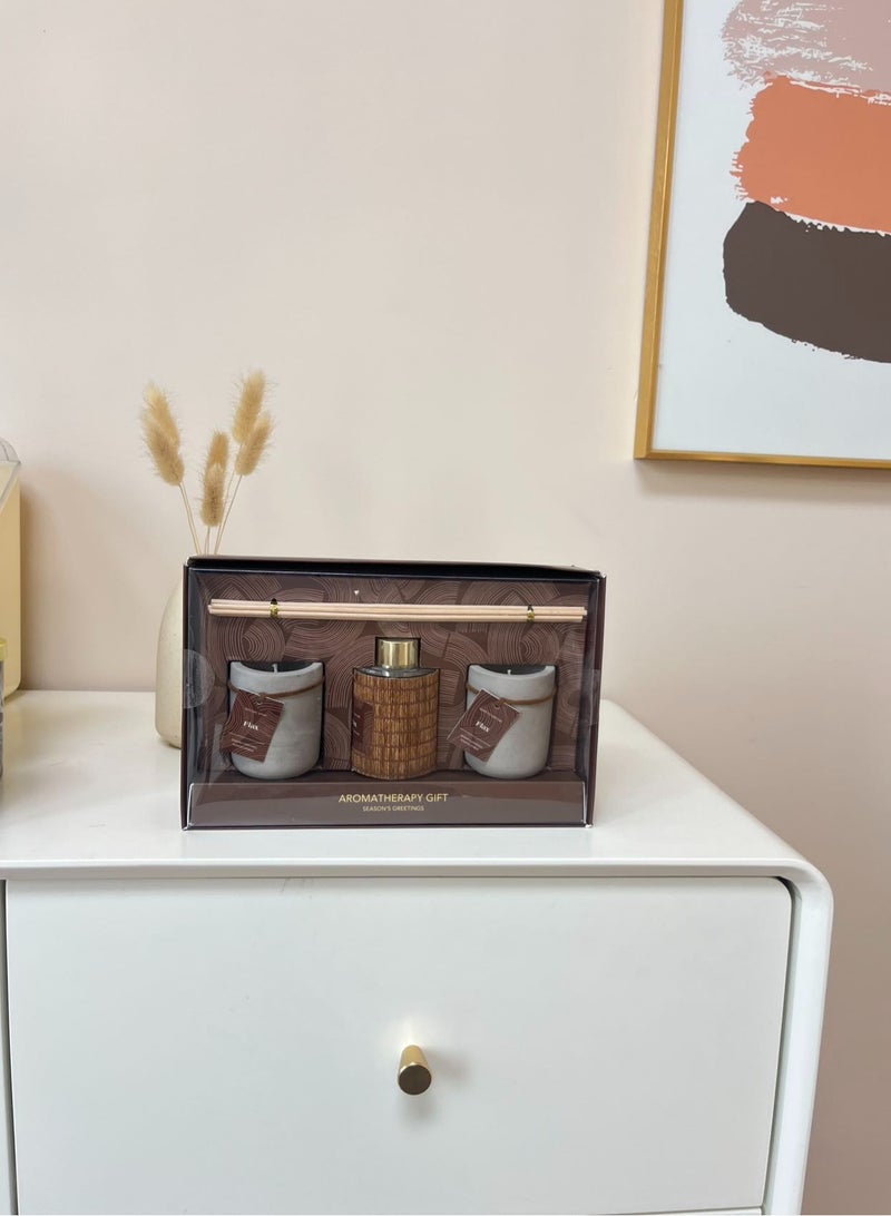 3 in 1   alcohol-free Scented Candles&Reed Diffuser Set（FLAX)  - Image 2