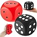 Zomiboo 2 Pcs 393 Large Foam Dice for Classroom Jumbo 6 Sided Giant Dice Casino Party Decoration Squeeze Anxiety Stress Relieve Toy Gifts for Valentines Day Adults Kids Board Game Red Black - Image 2