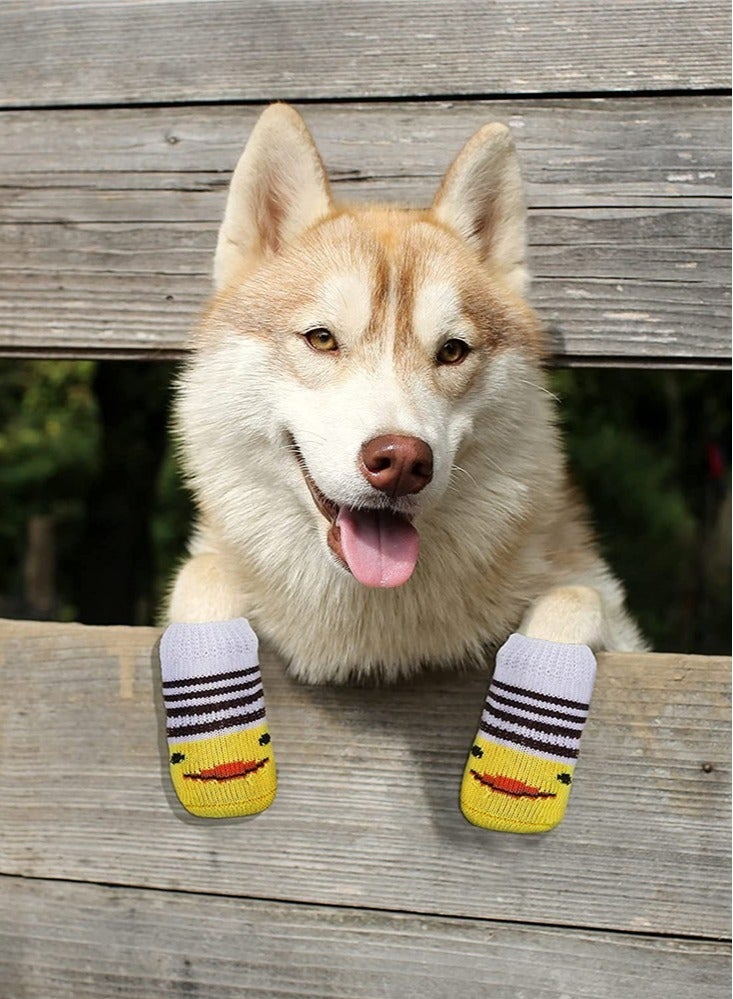 Non-Slip Dog Socks - 8 Pack Puppy Paw Protector with Rubber Grip for Indoor Use on Hardwood Floors, Keeps Paws Warm - Image 5