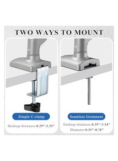 erorex Single Monitor Arm Fits up to 32 inches Swivel and Height Adjustable Gas Spring Computer Monitor Stand 4.4-19.8lbs C-Clamp VESA 75mm 100mm Silvery Gray-Single Arm  - Image 3
