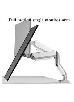 erorex Single Monitor Arm Fits up to 32 inches Swivel and Height Adjustable Gas Spring Computer Monitor Stand 4.4-19.8lbs C-Clamp VESA 75mm 100mm Silvery Gray-Single Arm  - Image 5