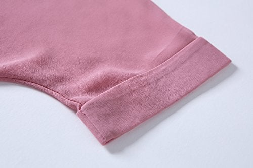 olrain Women's Floral Print Sheer Chiffon 3/4 Bat Sleeve Casual Loose Kimono Cardigan Capes (X-Large, Pink) - Image 5