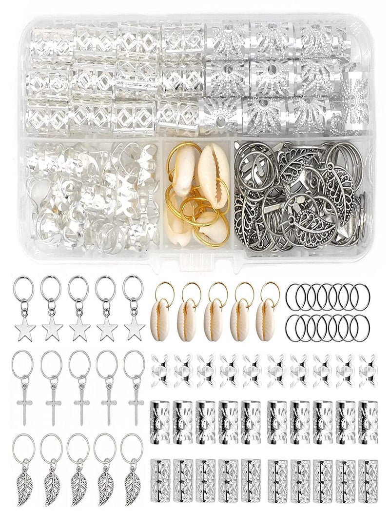 Hair Accessories for Women, 100Pcs Aluminum Hair Cuffs and Charms, Adjustable Metal Decorations for Braids and Locs, Stylish Hair Rings and Pendants for Girls - Image 1