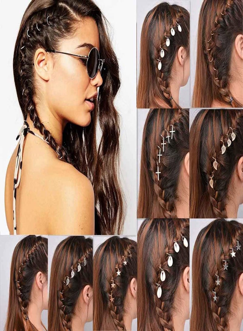 Hair Accessories for Women, 100Pcs Aluminum Hair Cuffs and Charms, Adjustable Metal Decorations for Braids and Locs, Stylish Hair Rings and Pendants for Girls - Image 5