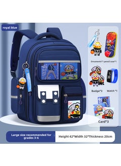 Generic Kids 2023 Ergonomic Spine Care BackpackLarge royal blue [send ornaments + badge + card + Watch + pencil case] Large royal blue [send ornaments + badge + card + Watch + pencil case] 