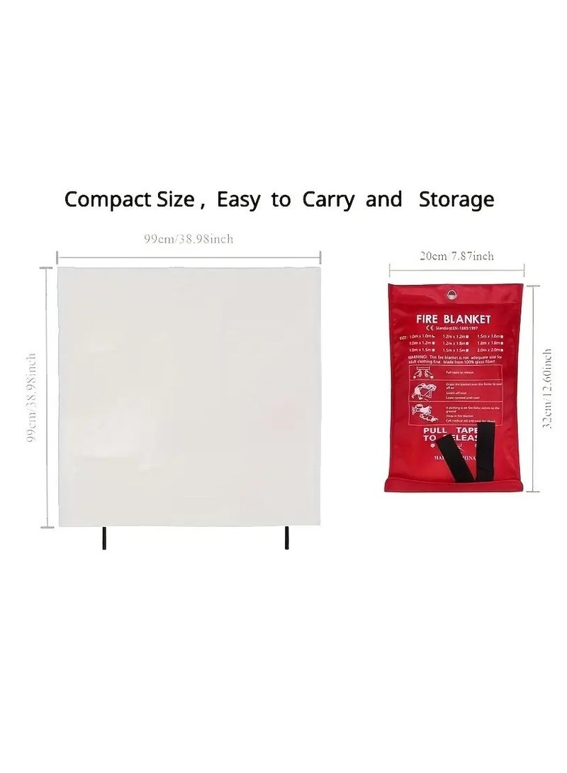 دي أس أس بطانية طوارىء مقاومة للهب  والحرارة, بطانية أمان من الألياف الزجاجية لعزل الحرارة واللهب, أداة طوارىء فعالة للمطبخ والمنزل والسيارة والسفر وأماكن التخزين,بطانية متعددة الإستخدامات 1 *1 متر أبيض - Image 3