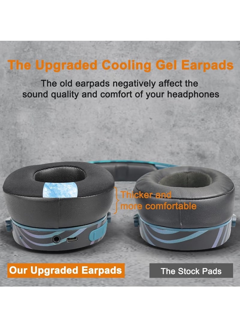 وسائد أذن جل تبريد بديلة لسماعات Skullcandy Hesh3 Hesh 3/ANC/Evo & Crusher اللاسلكية/ANC/Evo & Venue ANC فوق الأذن، وسائد أذن مع رغوة عزل الضوضاء - Image 4