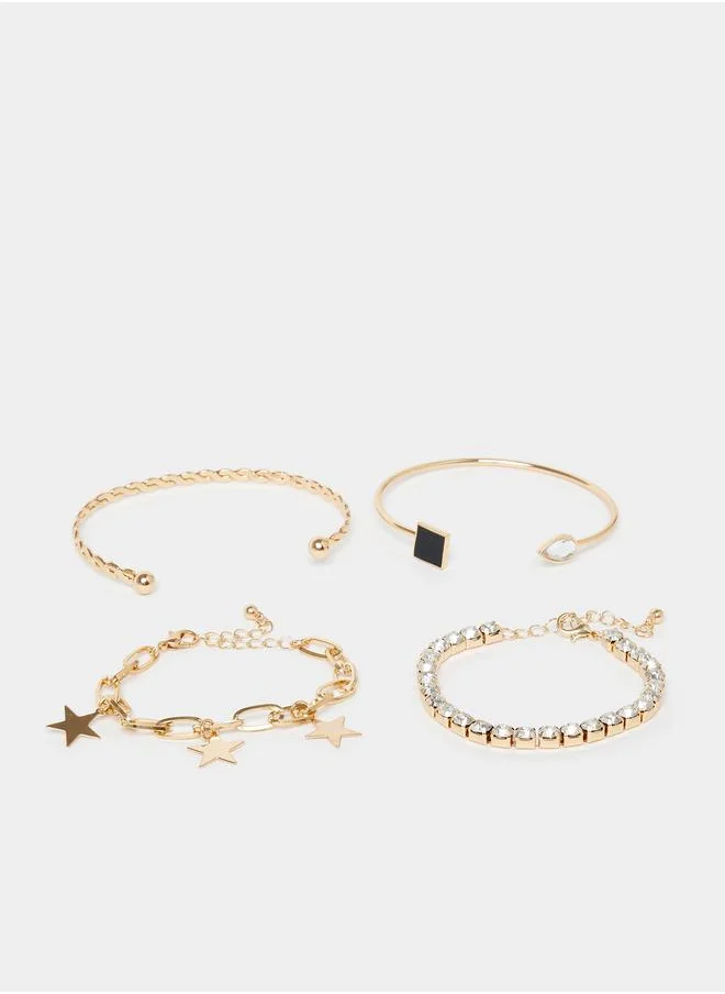 ستايلي Set of 4 - Star Drop Assorted Bracelets