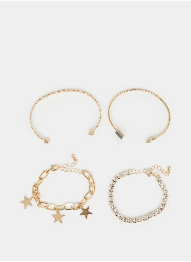 ستايلي Set of 4 - Star Drop Assorted Bracelets