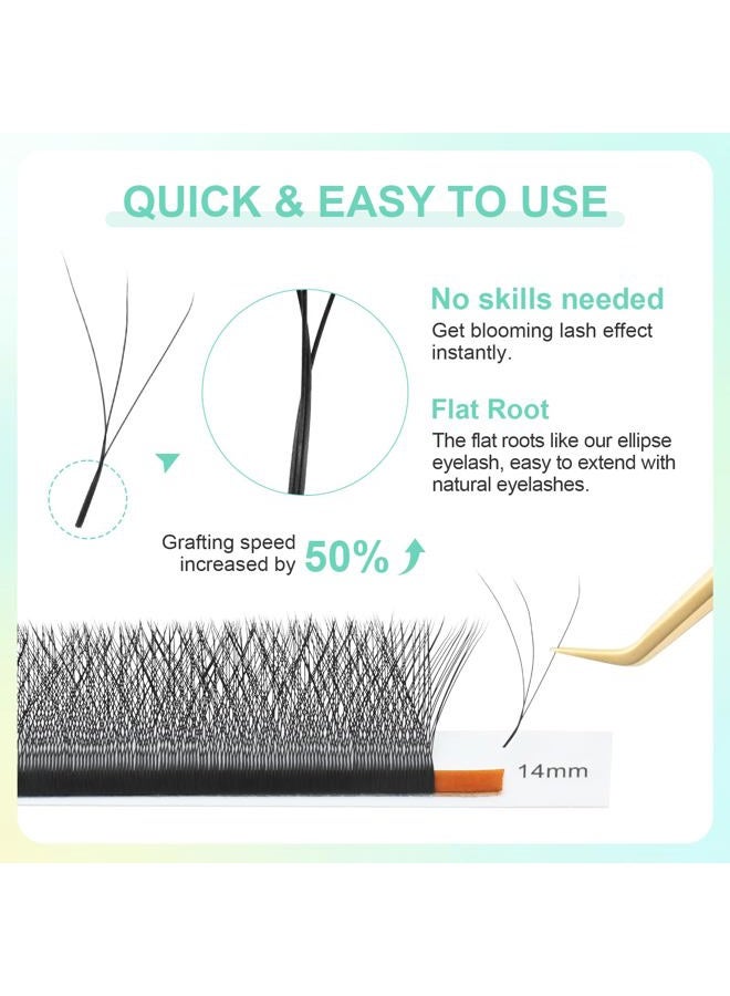 NAGARAKU W Eyelash Extension 3D Volume Premade Fan 0.07mm C curl 8-12mm mix Faux Mink Matte Black Cluster Easy Fanning yy Eye Lashes - Image 5