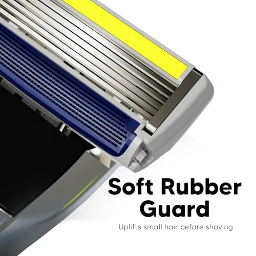 LetsShave Pro 6 Advance Shaving Razor Value Set with 4 Blades 1 Handle + Razor Cap, World's First 6-Blade Razor with Precision Back Blade Argan Oil & Aloe Vera Infused moisturizing strip, Shaving Kit - Image 5