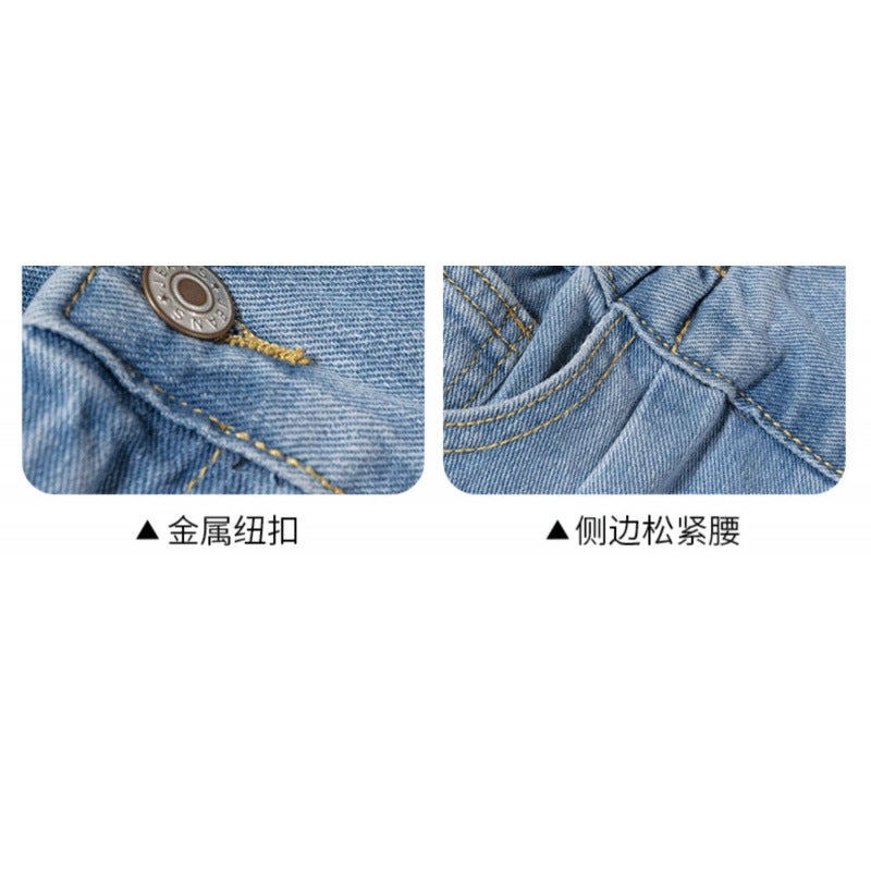 Denim Skirt Women'S 2025 Spring New Mid-Length High Waist A- Shape Pleated Puffy Skirt Skirt - Image 3