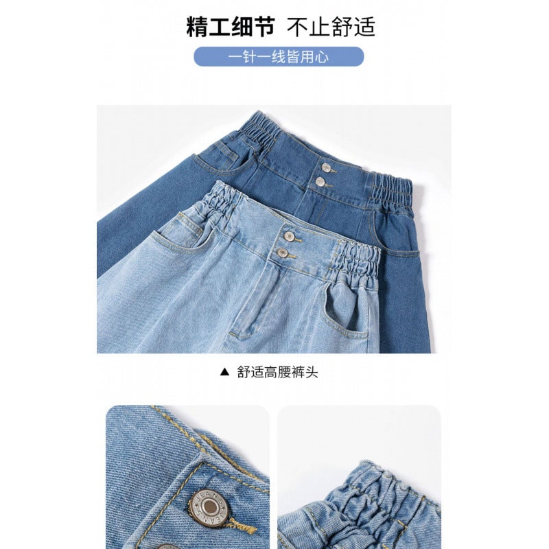 Denim Skirt Women'S 2025 Spring New Mid-Length High Waist A- Shape Pleated Puffy Skirt Skirt - Image 2
