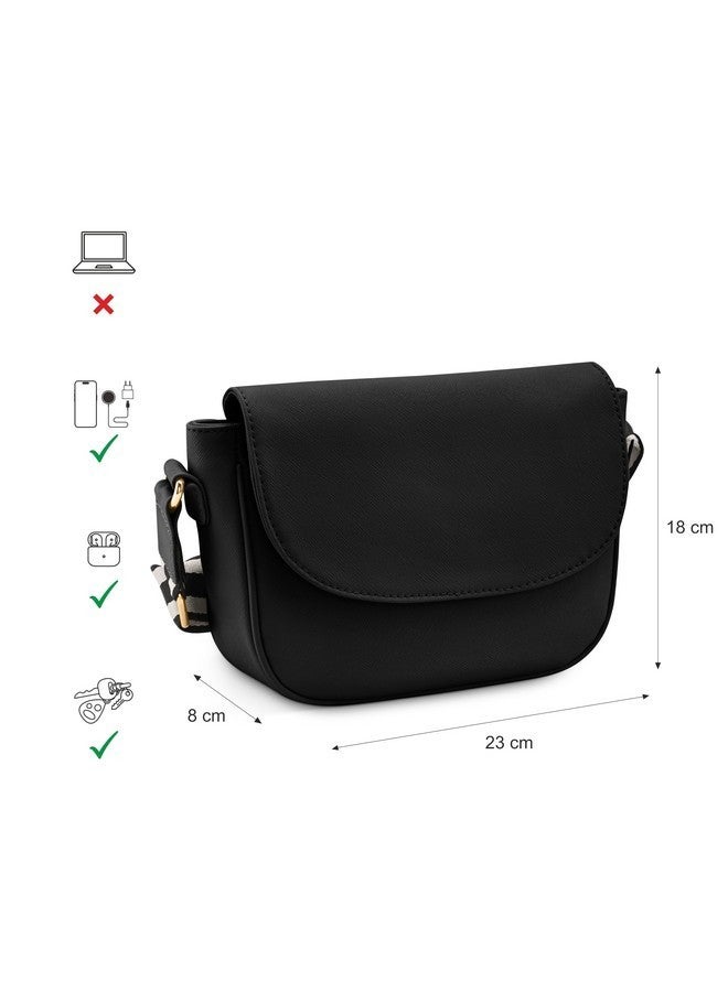 fastrack حقيبة سلاينغ يومية مزخرفة من فاستراك للنساء والفتيات والسيدات | حقيبة يد للسيدات | مع حزام سلاينغ عريض باللون الأسود - Image 4