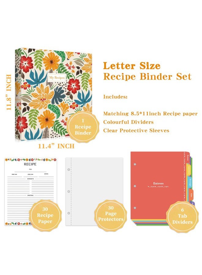 SUPMIND Recipe Binder 8.5" x 11" 3 Ring Full Page-Make Your Own Cookbook Binder with Plastic Page Protectors, Color Printing Paper and Full Page Dividers for Family Recipes. - Image 2