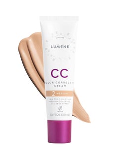 Lumene Lumene Color Correcting CC Cream - Lightweight Foundation - Medium Coverage - Redness Reducing Face Makeup for a Glowing Complexion - Vegan Formula + Suitable for All Skin Types - Medium (1 fl oz)  - Image 3