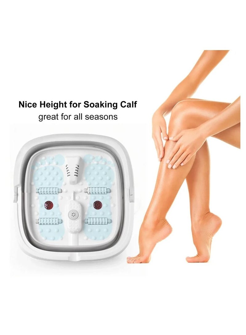 Collapsible Foot Soaking Bath Basin with Massage Roller, Large Size for Soaking Feet, Pedicure and Massager Tub for Home Relax Foot Spa Treatment Foldable Foot Bath Tub