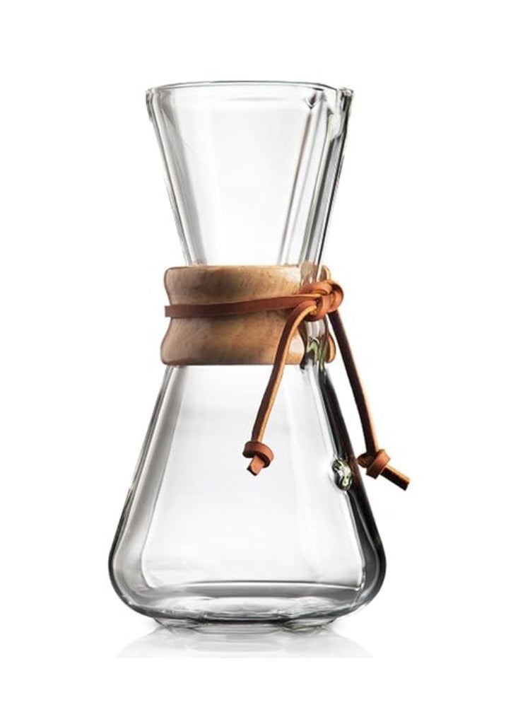 كيميكس حزمة 1 ماكينة قهوة كلاسيكية سعة 3 أكواب (15 أونصة) مع 100 قطعة من ورق فلتر القهوة نصف القمري - Image 2