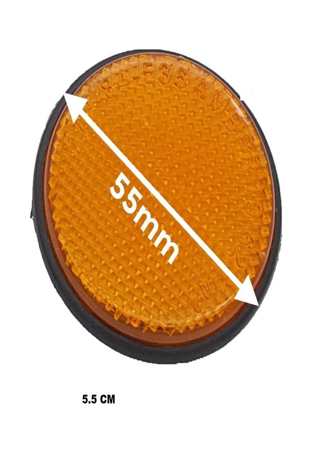 Aowbikes Universal 2pcs 2inch Round Reflectors Orange Universal for Motorcycles ATV Bikes Dirt Bikes - Image 3