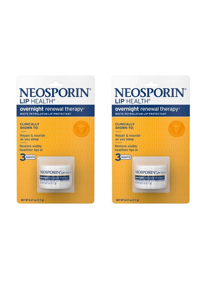 Neosporin Neosporin Lip Health Overnight Healthy Lips Renewal Therapy Petrolatum Lip Protectant, 0.27oz. (Pack of 2)  - Image 1