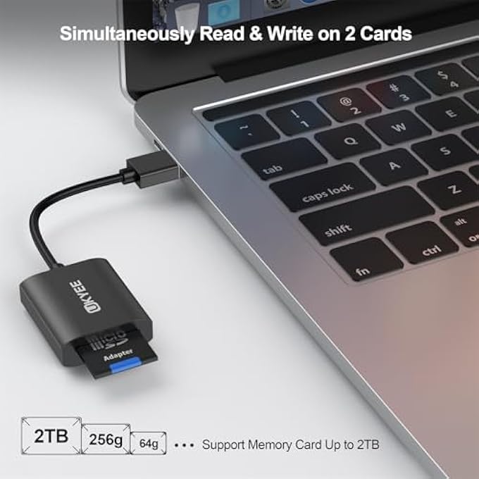 UKYEE SD CARD READER, 5GBPS HIGH-SPEED USB SD CARD READER DUAL SLOT SIMULTANEOUS READ WRITE COMPATIBLE WITH SD,SDHC,SDXC MICROSD,MICROSDHC,MICROSDXC, FOR WINDOWS,MAC,LINUX SYSTEMS - Image 2