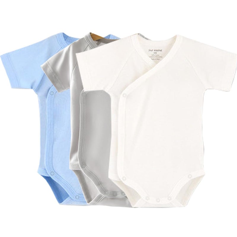 Baby Boys Girls Short Sleeve Kimono Cotton SideSnap Bodysuit Layette Set 03 Months