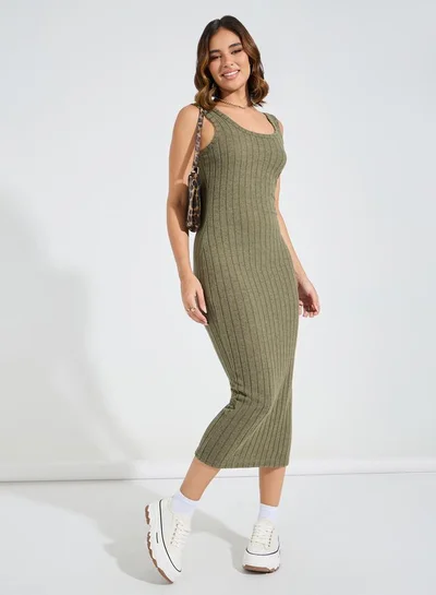 Take Two Ribbed Tank Midi Dress