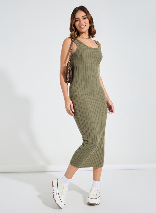 Take Two Ribbed Tank Midi Dress  - Image 1