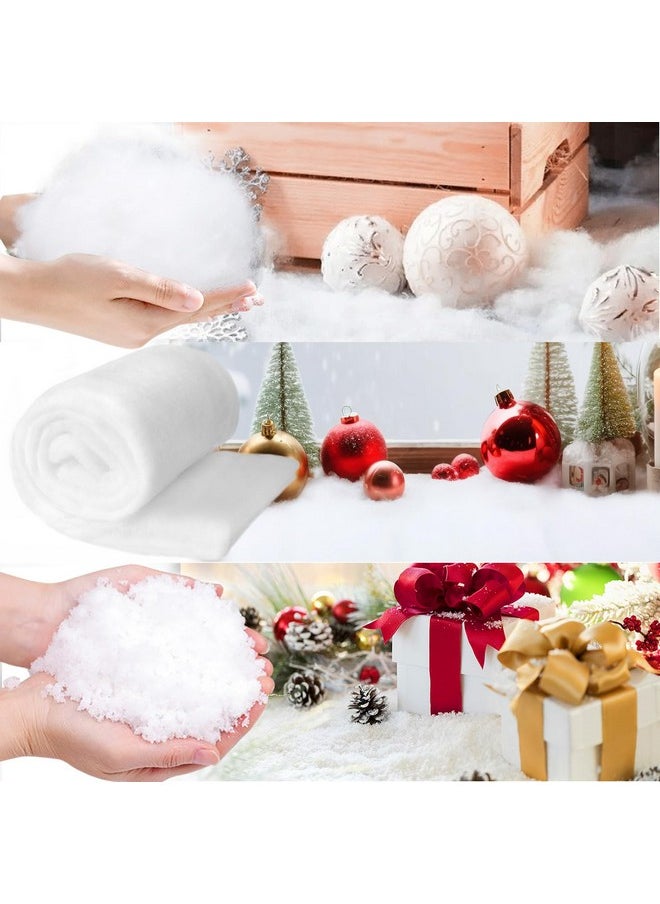 Hatisan hatisan 3 PCS Fake Snow Decoration, Fluffy Snow Blanket, Artificial Snow, Flocking Powder for Christmas Village Accessories Christmas Decorations Winter Decor  - Image 1