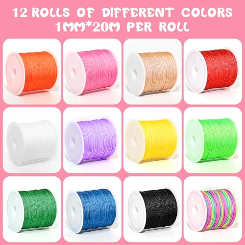 AUUTI 12 Rolls Nylon String for Bracelets Gimp String for Jewelry Making Braided Bracelets Macrame Craft - Image 3