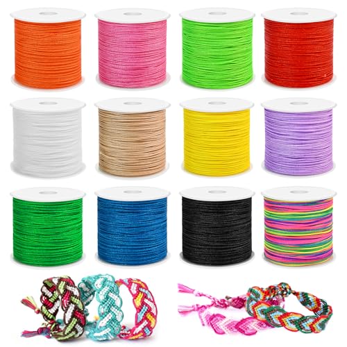 AUUTI 12 Rolls Nylon String for Bracelets Gimp String for Jewelry Making Braided Bracelets Macrame Craft - Image 1