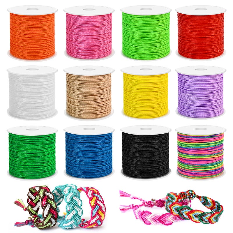 AUUTI 12 Rolls Nylon String for Bracelets Gimp String for Jewelry Making Braided Bracelets Macrame Craft - Image 2