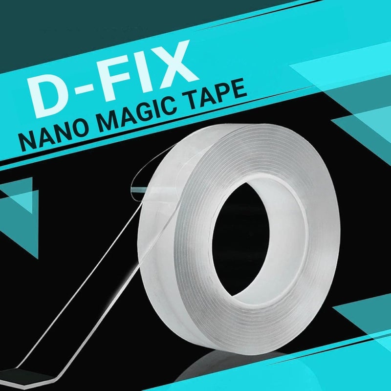 D-Fix Nano Tape With 3 Glitter Flakes 3 Stars Straw For Balloon Double Sided Ivy Grip Tape For Walls Washable Reusable Strong Sticky Strips Multicolor Moon & Heart Art And Craft Diy Kit - Image 2