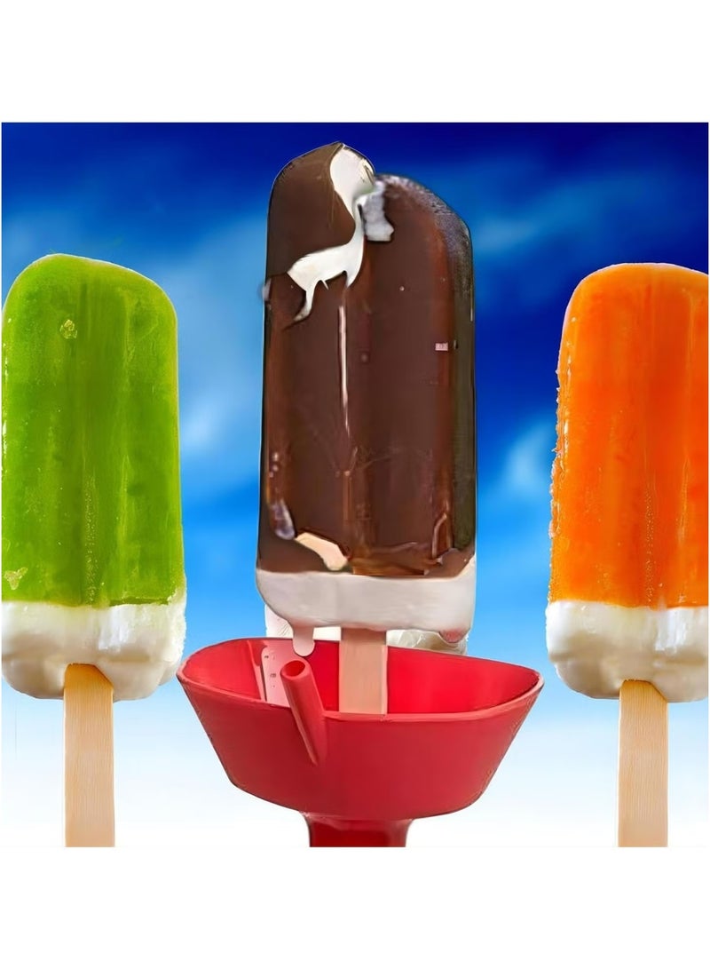 GMORO 4 PCS Reusable Popsicle Holders, No Drip Ice Cream Cone Holder, Ice Pops Holder, Popsicle Drip Catcher, Prevents Sticky Hands and Messy Floors  - Image 2