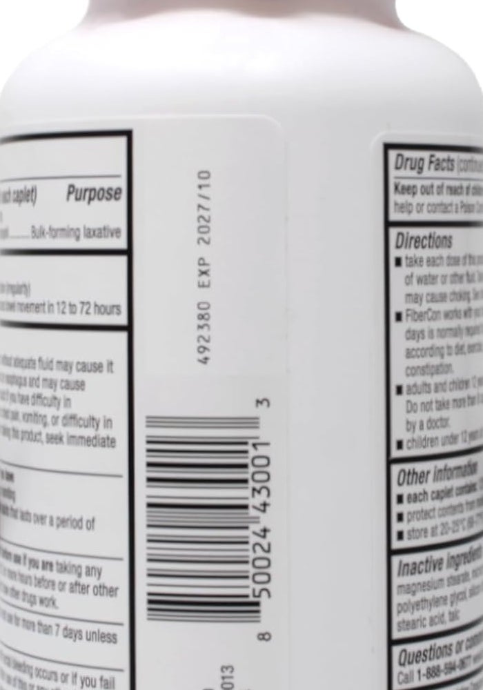 FiberCon Coated Caplets - Gentle Laxative for Constipation Relief, 140 Count - Image 3
