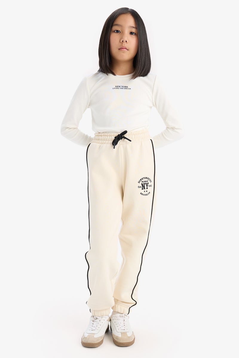 DeFacto Girl Elastic Waist Printed Cotton Jogger Sweatpants  - Image 5