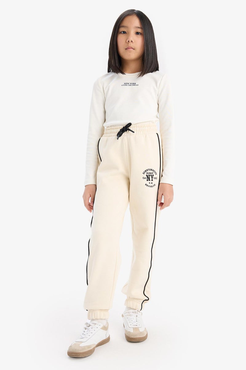 DeFacto Girl Elastic Waist Printed Cotton Jogger Sweatpants  - Image 2