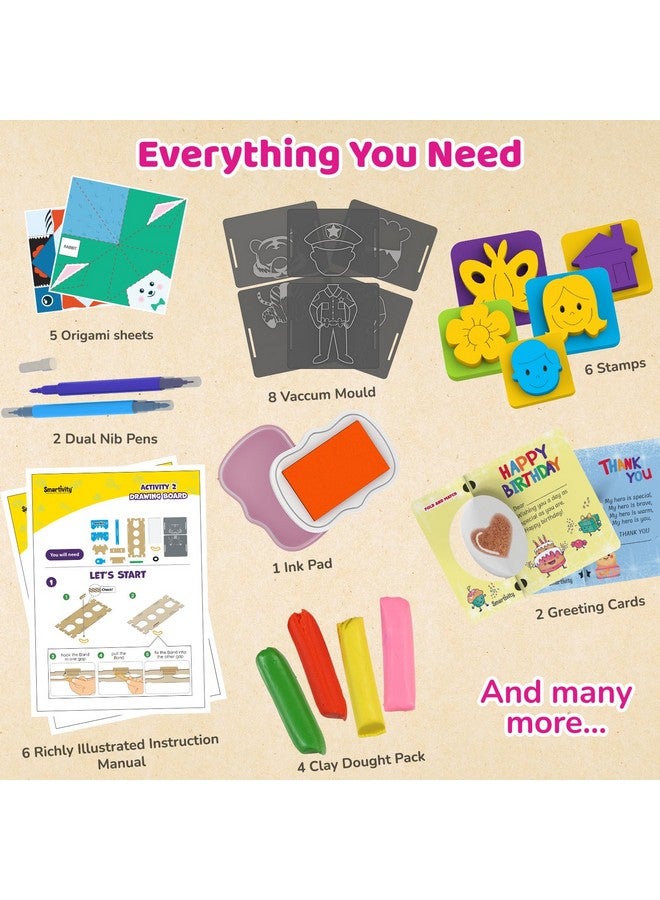 Smartivity مجموعة الفنون والحرف الذكية 20 في 1 للأطفال من 5 إلى 9 سنوات للبنات والأولاد I طين، طابع، تتبع، منزل ثلاثي الأبعاد، أوريغامي والعديد من الألعاب الأخرى I ألعاب للأطفال من عمر 5، 6، 7، 8، 9 - Image 3