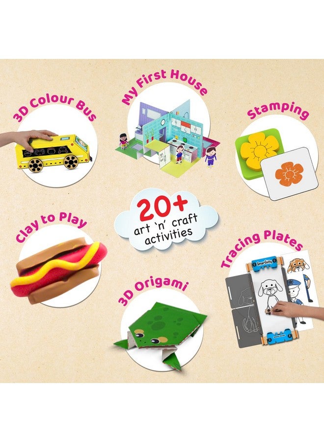 Smartivity مجموعة الفنون والحرف الذكية 20 في 1 للأطفال من 5 إلى 9 سنوات للبنات والأولاد I طين، طابع، تتبع، منزل ثلاثي الأبعاد، أوريغامي والعديد من الألعاب الأخرى I ألعاب للأطفال من عمر 5، 6، 7، 8، 9 - Image 2