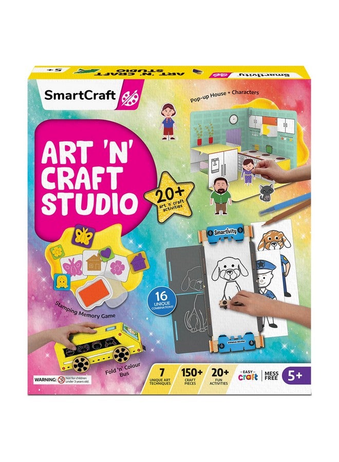 Smartivity مجموعة الفنون والحرف الذكية 20 في 1 للأطفال من 5 إلى 9 سنوات للبنات والأولاد I طين، طابع، تتبع، منزل ثلاثي الأبعاد، أوريغامي والعديد من الألعاب الأخرى I ألعاب للأطفال من عمر 5، 6، 7، 8، 9 - Image 1