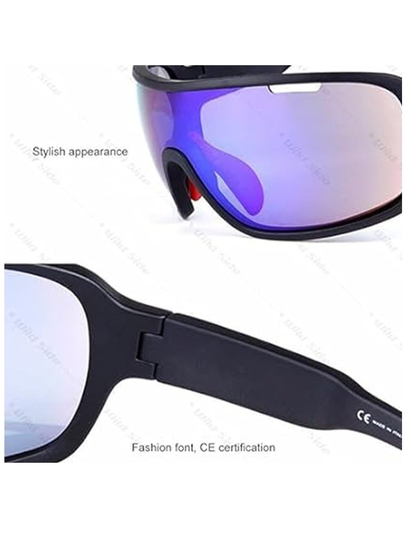 Polarized Sports Sunglasses With 5 Interchangeable Lenes, Cycling Sunglasses for Men Outdoor