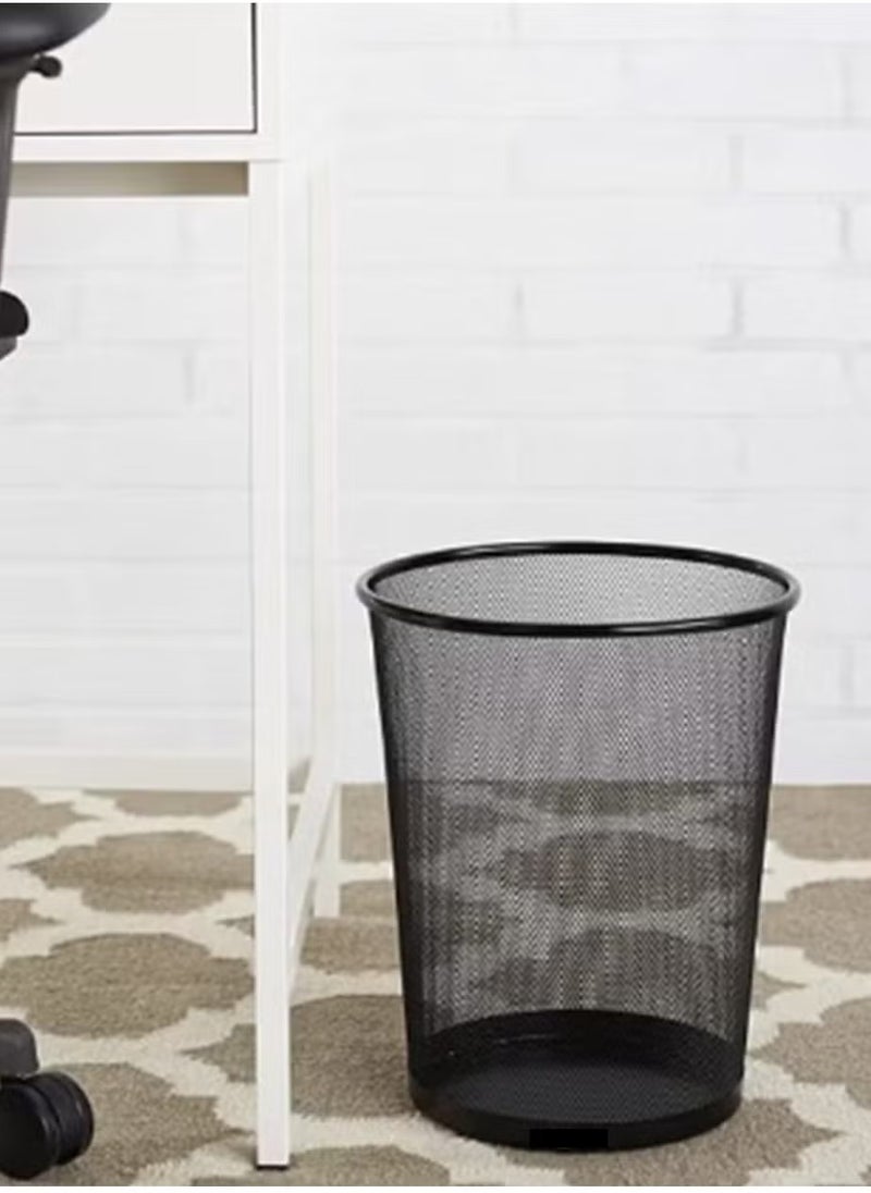 Generic - Garbage Bins Round Mash Waste Basket Trash Black (3-Piece) - Image 1