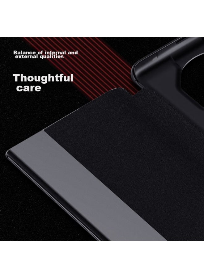 Stryfer لحالة هاتف Huawei Mate40rs Porsche، غلاف حماية Huawei Mate40 Porsche، إصدار جامع، حماية كاملة، مقاوم للصدمات، نافذة عرض ذكية، أسود - Image 4