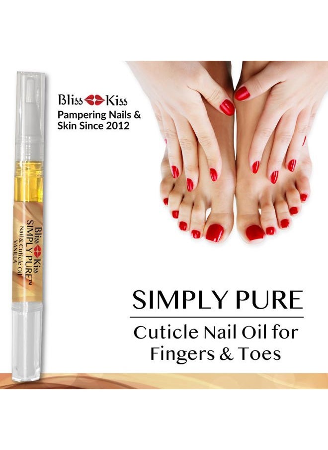 Bliss Kiss - 1 Vanilla Fragrance | Nail Oil Cuticle Pen w/Vitamin E & Jojoba⏤Nail Strengthener Nail Growth Serum for Brittle Peeling Breaking Thin Nails - Image 1